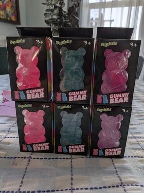 Squishy Gummy Bear Toy - Pink,Blue OR Purple  $10 Each.